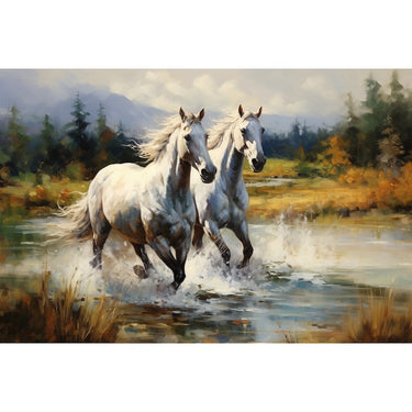 Wild Horses Running Canvas